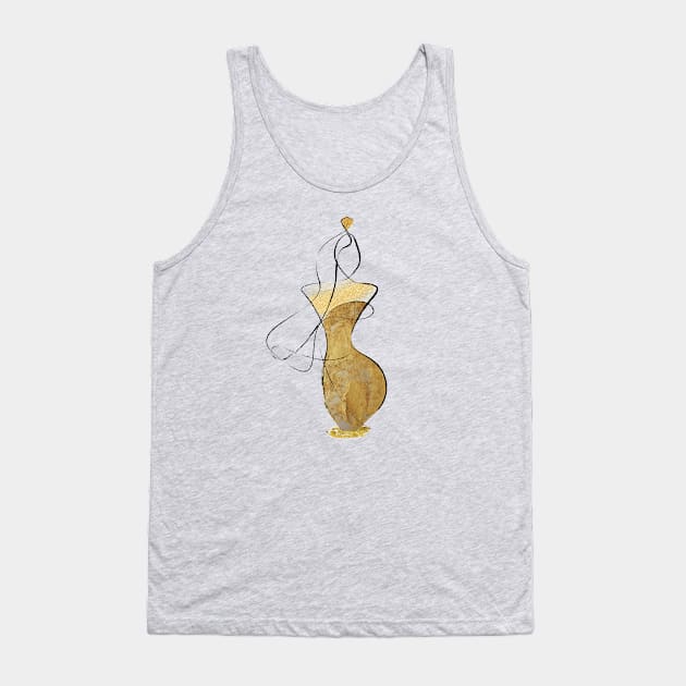 Woman Fashion Art Drawing Tank Top by Space Sense Design Studio